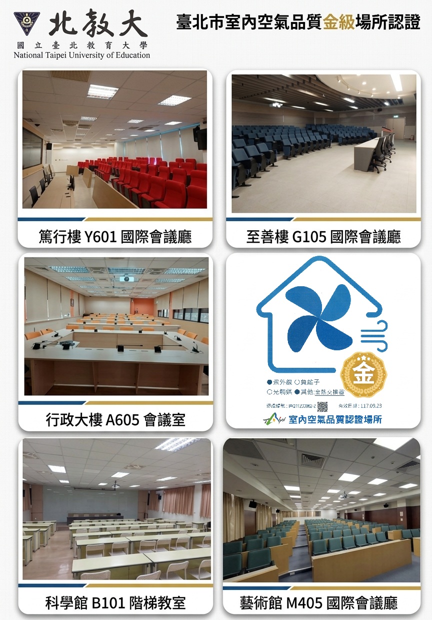 5間會議室獲台北市室內空品金級標章認證